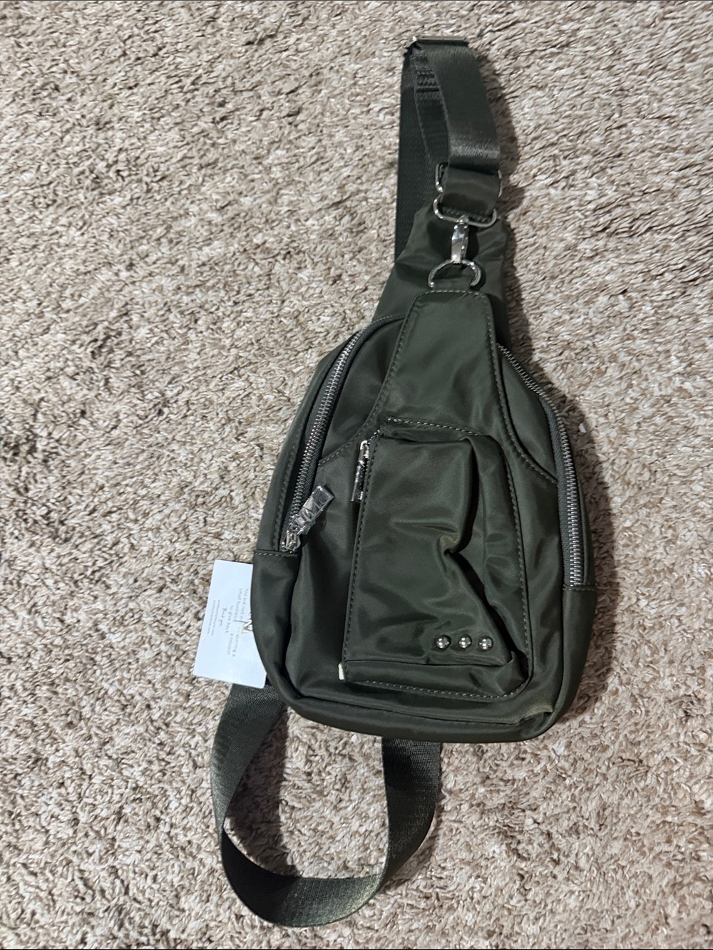 NWT Women’s Olive Green Crossbody Sling Bag